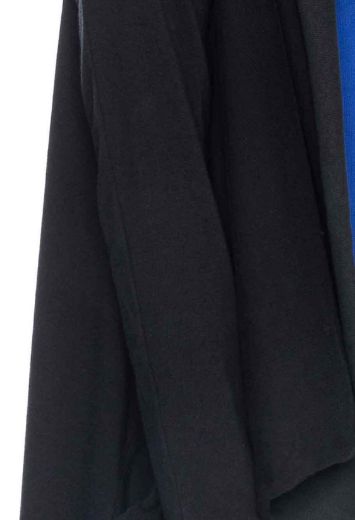 Image de Nanu manteau tricoté ouvert en coton biologique (GOTS), noir