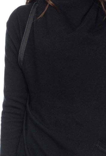Image de Emilie manteau tricoté en coton biologique (GOTS), noir de jais