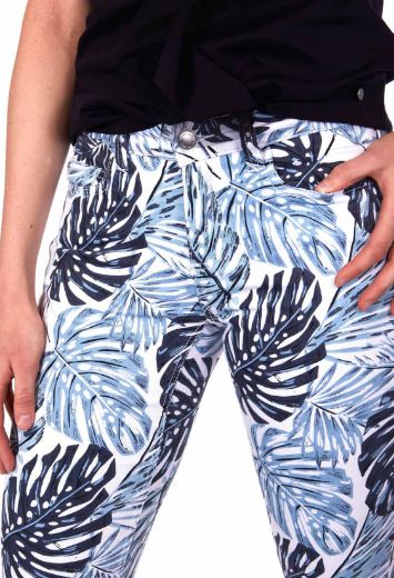 Picture of Wonderjeans skinny L38 inches, white blue palm-tree pattern