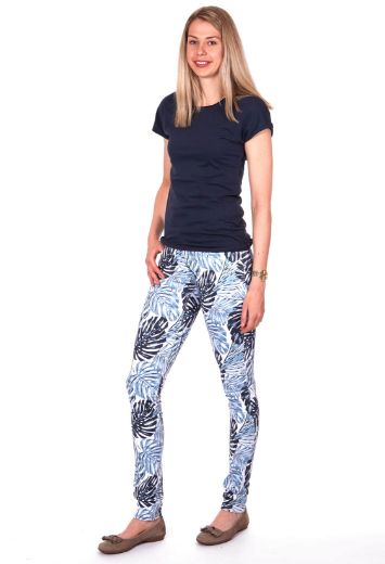 Picture of Wonderjeans skinny L38 inches, white blue palm-tree pattern
