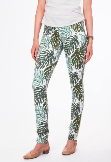 Picture of Wonderjeans skinny L38 inches, white-green palm-tree pattern