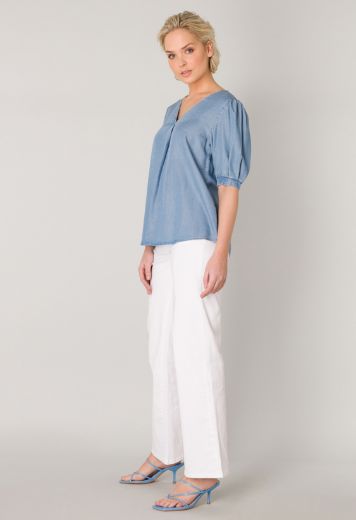 Bild von Kurzarm Tencel Denim Bluse