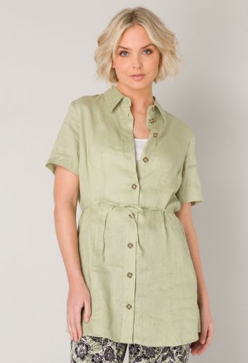 Bild von Leinen Longbluse Kurzarm