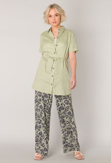 Bild von Leinen Longbluse Kurzarm