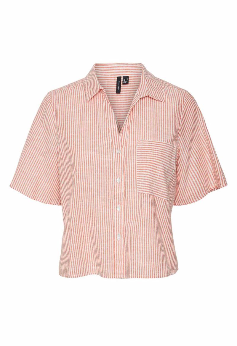 Image de Vero Moda Tall Jily Blouse Cropped à Manches Courtes
