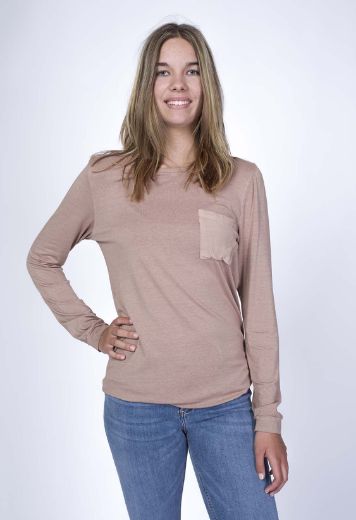 Picture of Blouse shirt round neck with rib detail