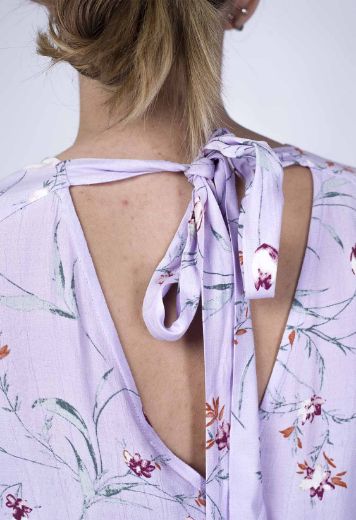 Image de Top en viscose avec nœud et imprimé floral, violet
