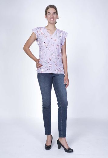 Image de Top en viscose avec nœud et imprimé floral, violet
