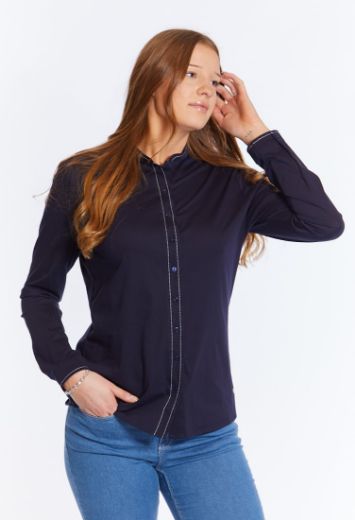 Picture of Jersey blouse tunic, navy blue