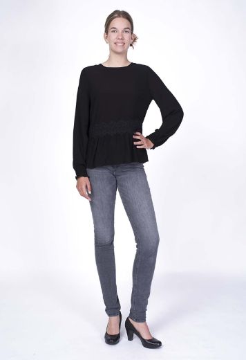 Picture of Tunic blouse with lace, black