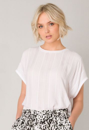 Bild von Kurzarm Top mit Biesen, weiss