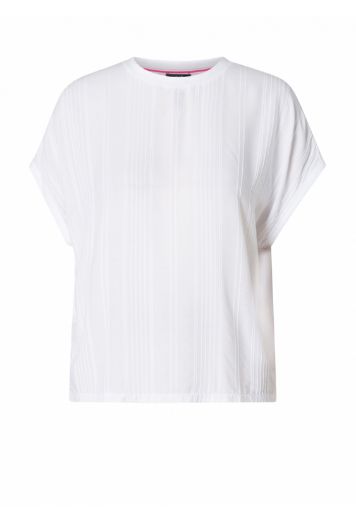 Bild von Kurzarm Top mit Biesen, weiss