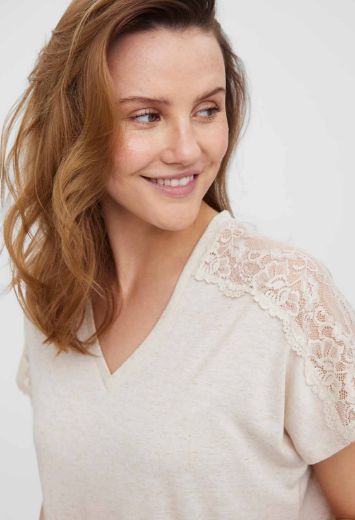 Picture of Vero Moda Tall June V-neck Linen T-Shirt