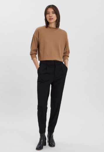 Image de VM Vero Moda Tall Ida 3/4 Manches Haut Court, oeil de tigre camel