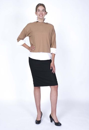 Image de VM Vero Moda Tall Ida 3/4 Manches Haut Court, oeil de tigre camel