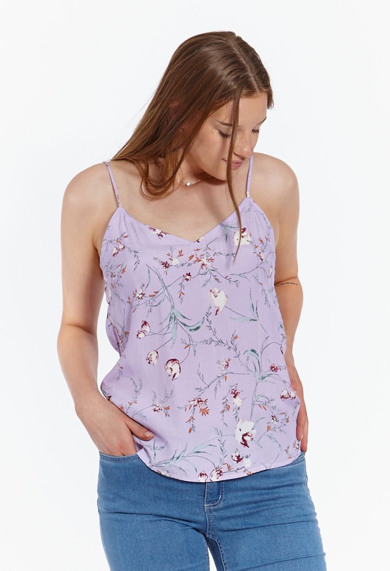 Image de Top cami floral lila