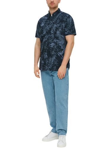 Picture of Tall Short Sleeved Shirt All-Over Print, dark blue