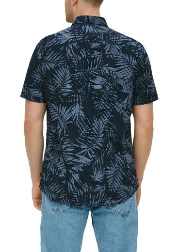 Picture of Tall Short Sleeved Shirt All-Over Print, dark blue