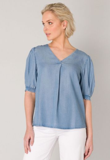 Bild von Kurzarm Tencel Denim Bluse