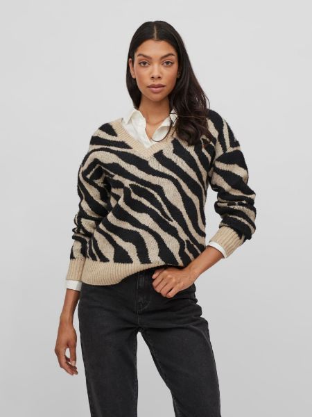 Zeige Details für VILA Vero Moda Tall Ril Feami Strickpullover V-Neck, gemustert Bild von VILA Vero Moda Tall Ril Feami Strickpullover V-Neck, gemustert