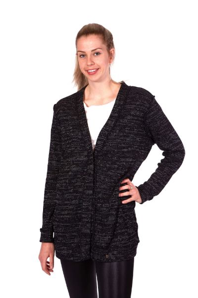 Zeige Details für Oversized Cardigan, black speckles Bild von Oversized Cardigan, black speckles