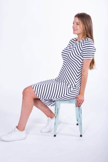 Bild von Sommerkleid Kava, gestreift blau