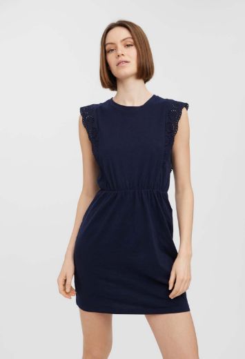 Image de Vero Moda Tall Hollyn Mini Robe avec Dentelle, bleu marine