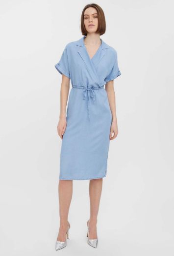 Image de Vero Moda Tall Liliana Midi Robe Tencel Denim, denim bleu clair