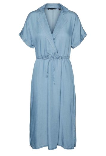 Image de Vero Moda Tall Liliana Midi Robe Tencel Denim, denim bleu clair