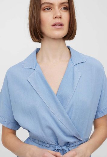 Image de Vero Moda Tall Liliana Midi Robe Tencel Denim, denim bleu clair