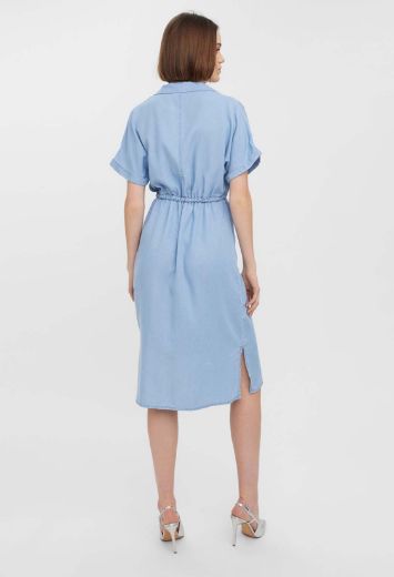 Image de Vero Moda Tall Liliana Midi Robe Tencel Denim, denim bleu clair