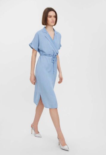 Image de Vero Moda Tall Liliana Midi Robe Tencel Denim, denim bleu clair