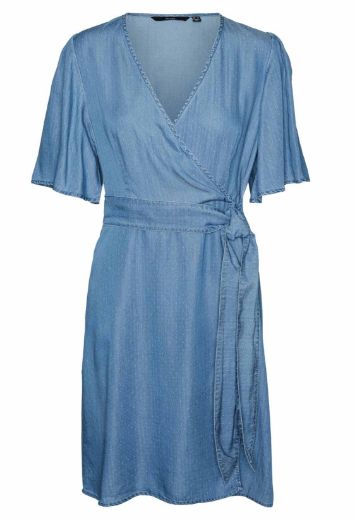 Image de Vero Moda Tall Liliana Robe Courte Portefeuille en Tencel