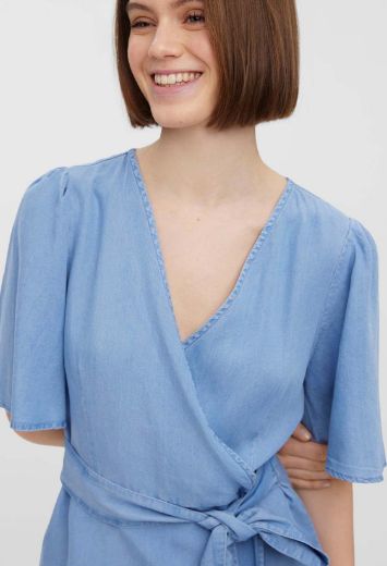 Image de Vero Moda Tall Liliana Robe Courte Portefeuille en Tencel