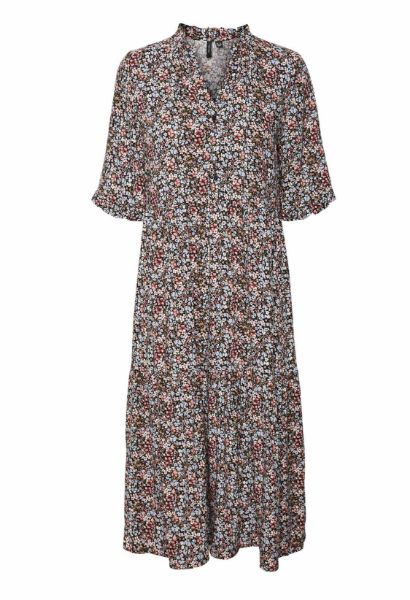 Show details for Vero Moda Tall Easy Half Sleeve Midi Dress, flower print Picture of Vero Moda Tall Easy Half Sleeve Midi Dress, flower print