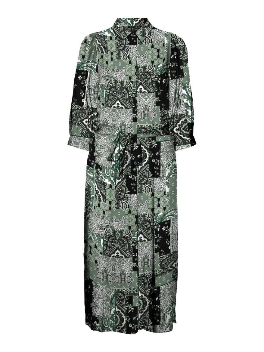 Bild von Vero Moda Tall Gigi Kleid Midi, grün gemustert