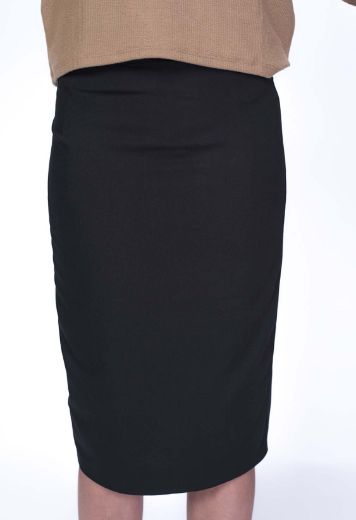 Picture of Pencil skirt with slit, black