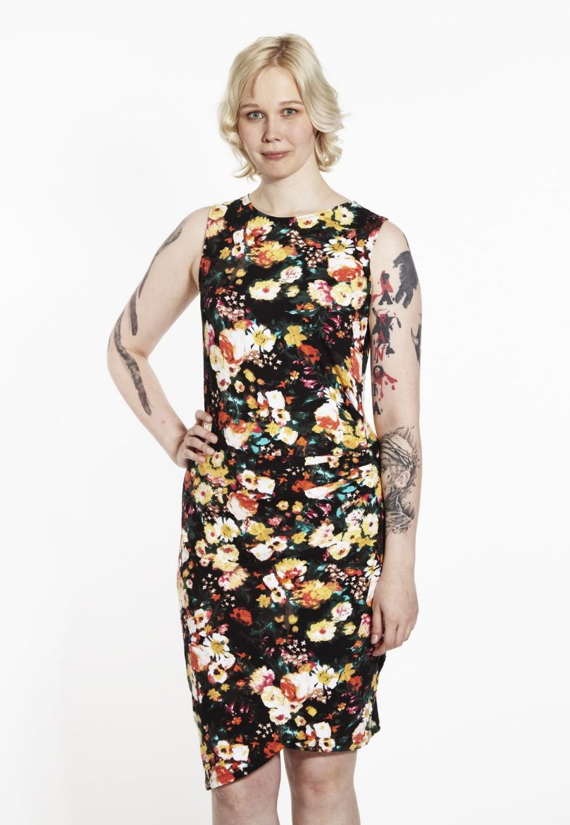 Picture of Cocktail dress casual, flower yellow