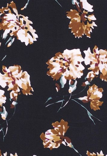 Image de Robe midi à imprimé floral, noire