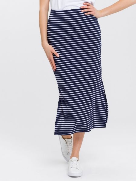 Show details for Midi length skirt, navy white Picture of Midi length skirt, navy white