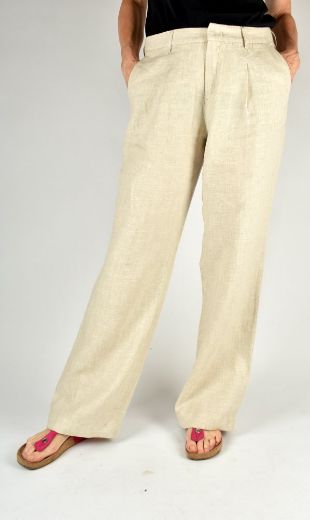 Picture of Tall Wide Leg Linen Trousers Mia L38 Inch