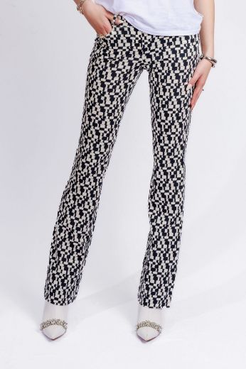 Picture of Tall slip-on trousers Pamela Kick L38 inch, patterned