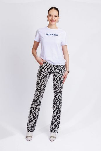 Picture of Tall slip-on trousers Pamela Kick L38 inch, patterned