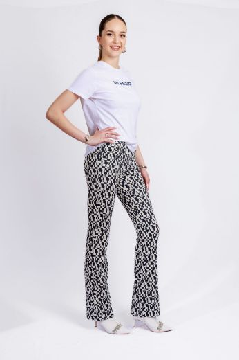 Picture of Tall slip-on trousers Pamela Kick L38 inch, patterned