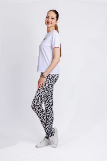 Image de Tall Pamela Slim Fit Pantalon à Enfiler Longueur 38 Inch, bleu foncé blanc