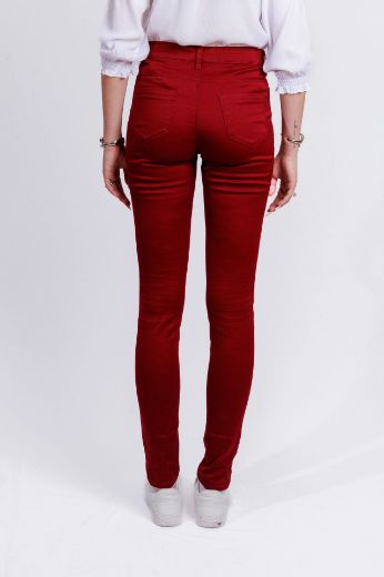 Bild von Tall Slim Fit 5-Pocket Style Damen Hose L36 Inch, bordeaux rot