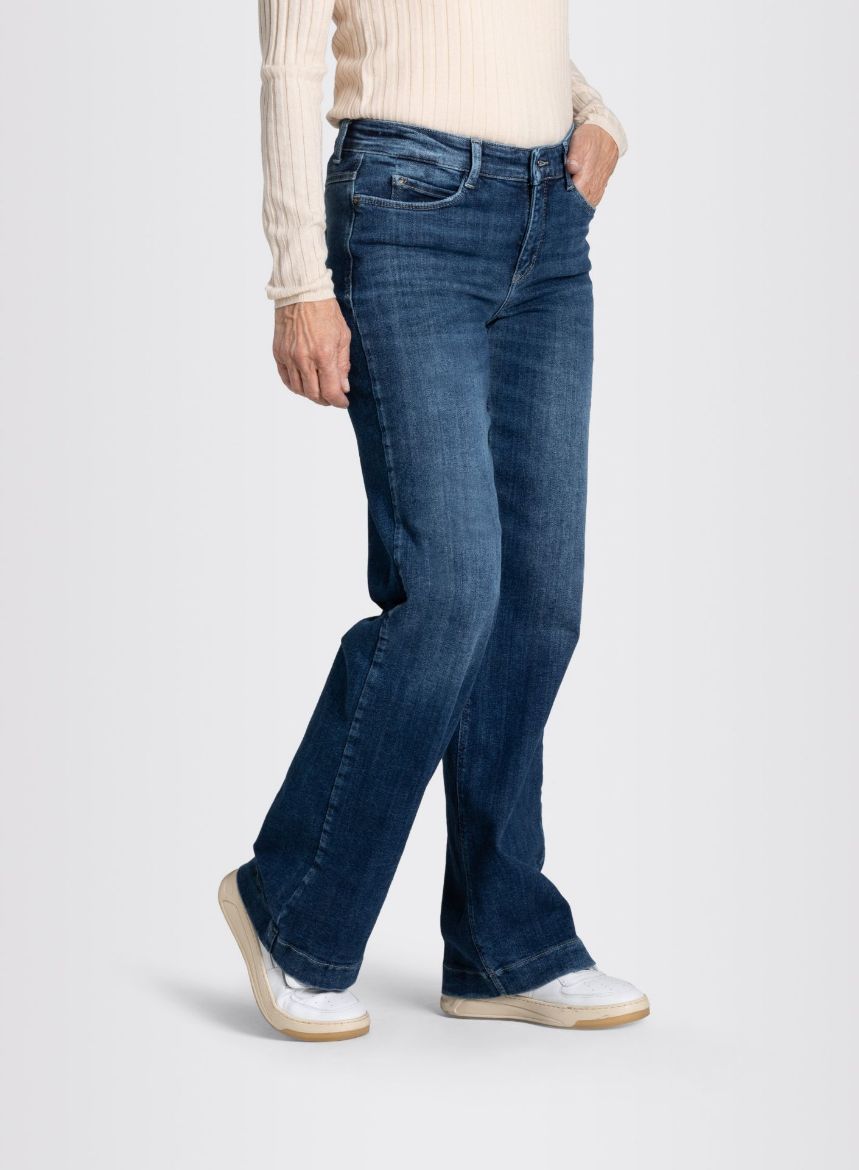 Image de Tall MAC Dream Wide Jeans Jambe Large Longueur 36, bleu foncé lavé