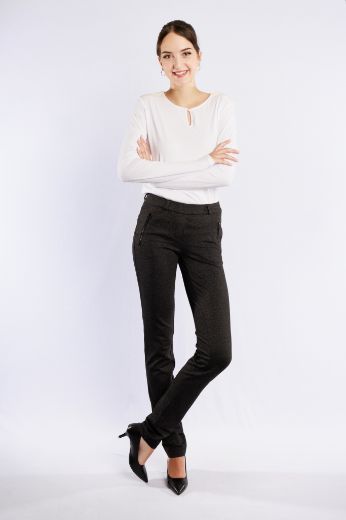 Picture of Tall Pamela Jersey Slip-on Trousers L38 Inch, Black Grey Minimalprint