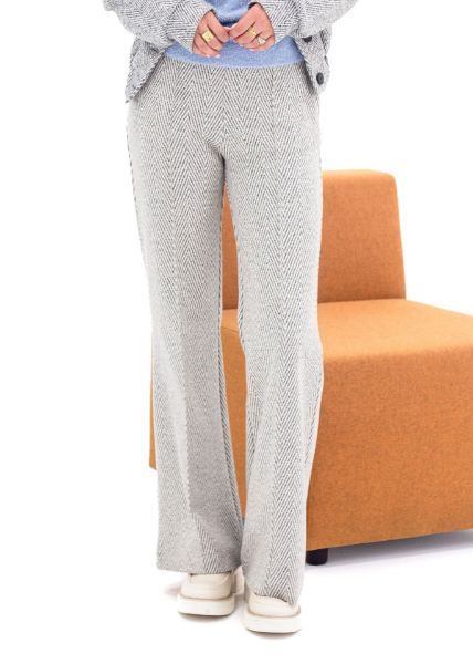 Agrandir l'image de Tall Pantalon Femme Jambe Large Herringbone L36 Inch, gris Image de Tall Pantalon Femme Jambe Large Herringbone L36 Inch, gris