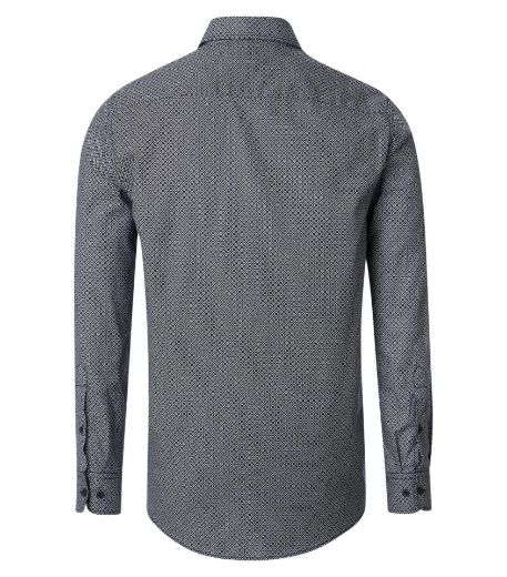 Bild von Tall Herrenhemd Casual Fit 72 cm Ärmellänge, green-grey Minimalprint